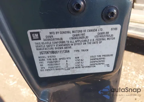 2006 GMC Sierra 1500 Sle1 из США, поврежденный, VIN 2GTEK19B061111364